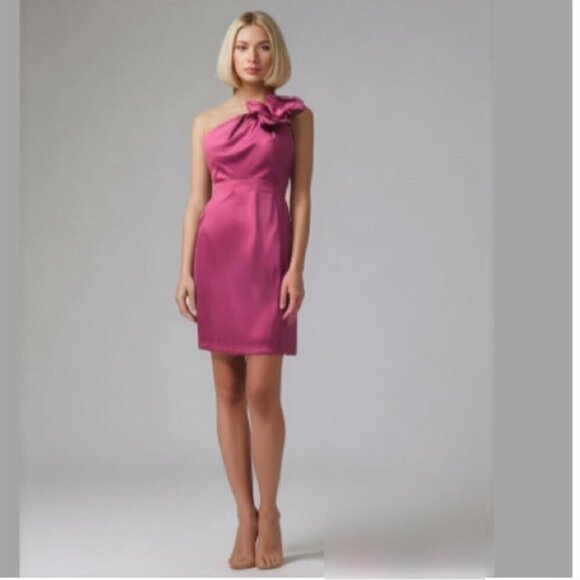 The Limited Fuchsia One Shoulder Dress - Picture 1 of 16